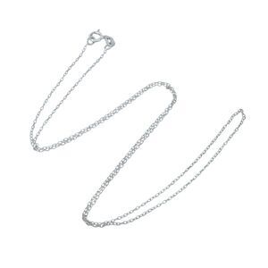 Estate Italy SU Sterling Silver 925 0.9mm Fine Cable Chain Necklace 18"